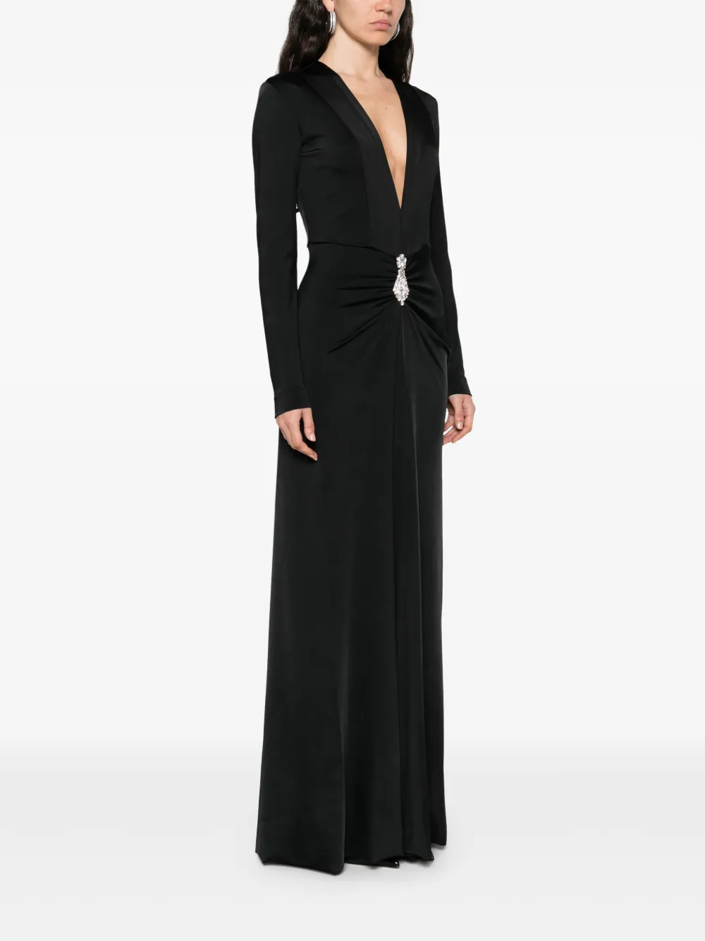 Shop Victoria Beckham Long-sleeved Maxi Dress