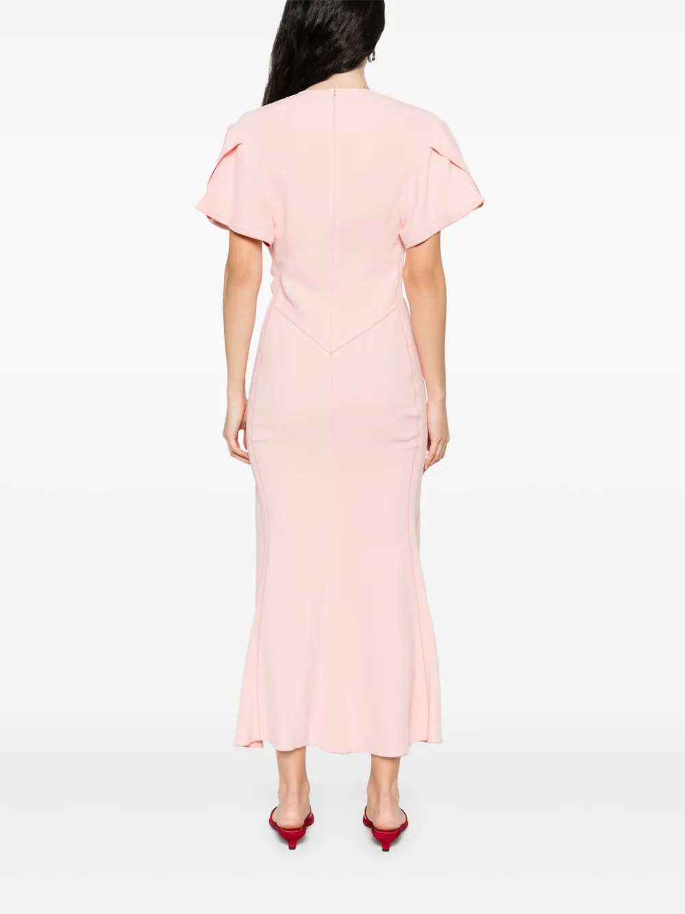 Victoria Beckham Gesmockte jurk Roze