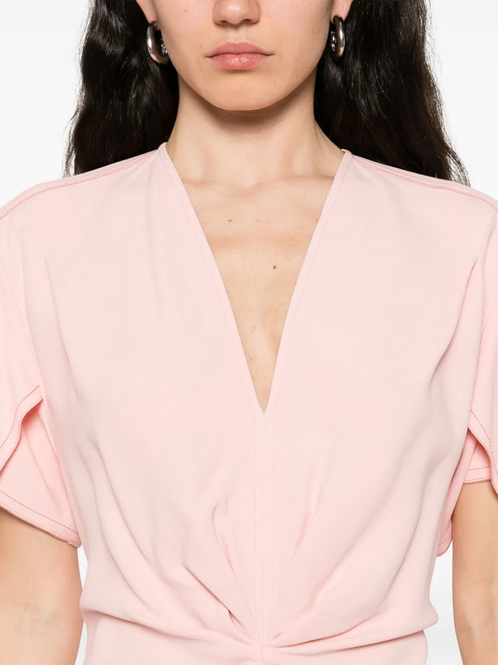 Victoria Beckham Gesmockte jurk Roze