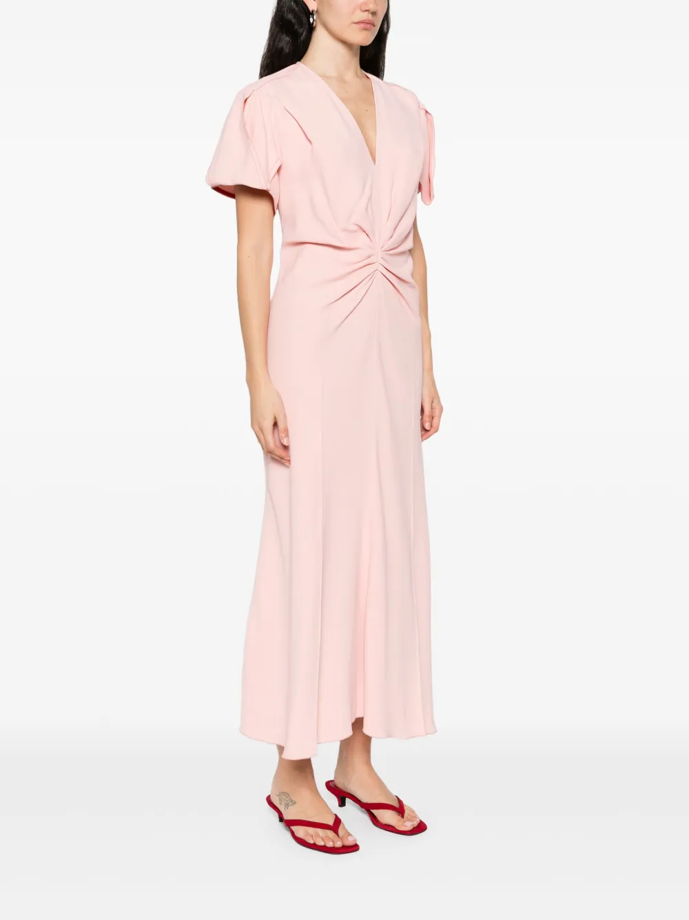 Victoria Beckham Gesmockte jurk Roze