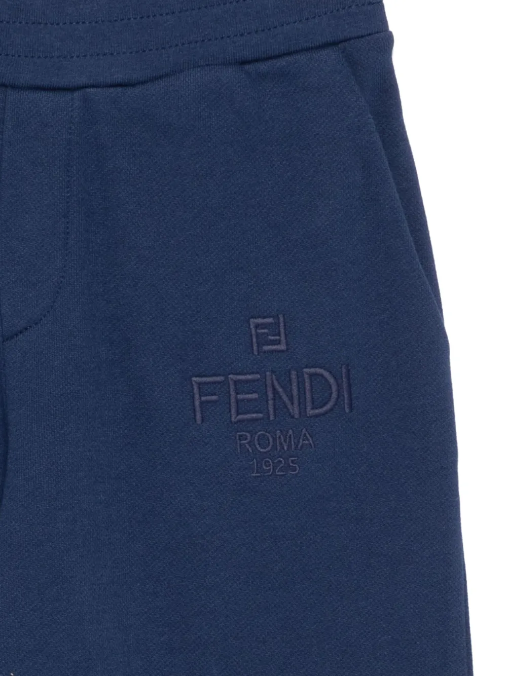 Fendi Kids embroidered-logo trousers Blauw