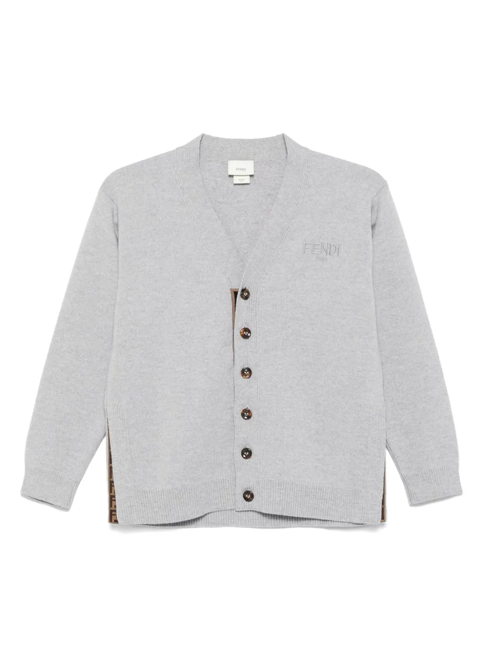 Fendi Kids wool cardigan Grijs
