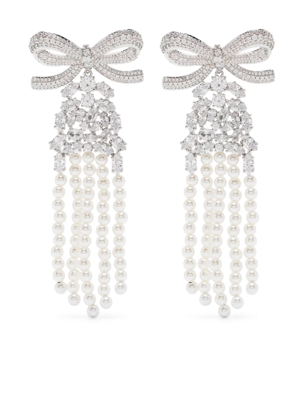 SELF PORTRAIT Bow ティアード ピアス Self-Portrait Bow ティアード ピアス | ホワイト | FARFETCH JP