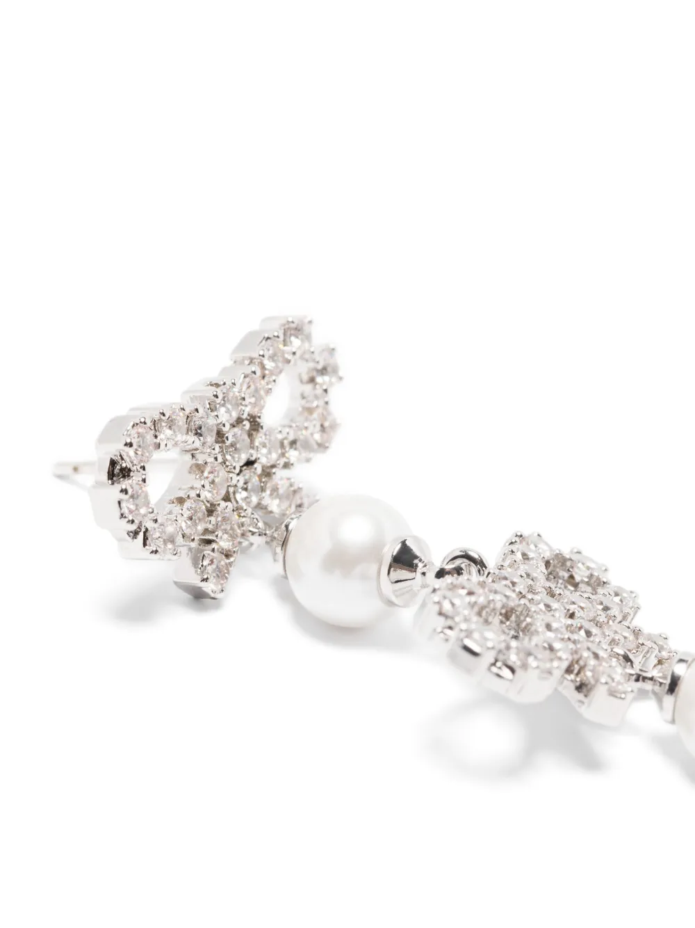 SELF-PORTRAIT MICRO BOW PEARL-TIERED EARRINGS