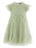 NEEDLE & THREAD KIDS ruffled tulle dress - Green