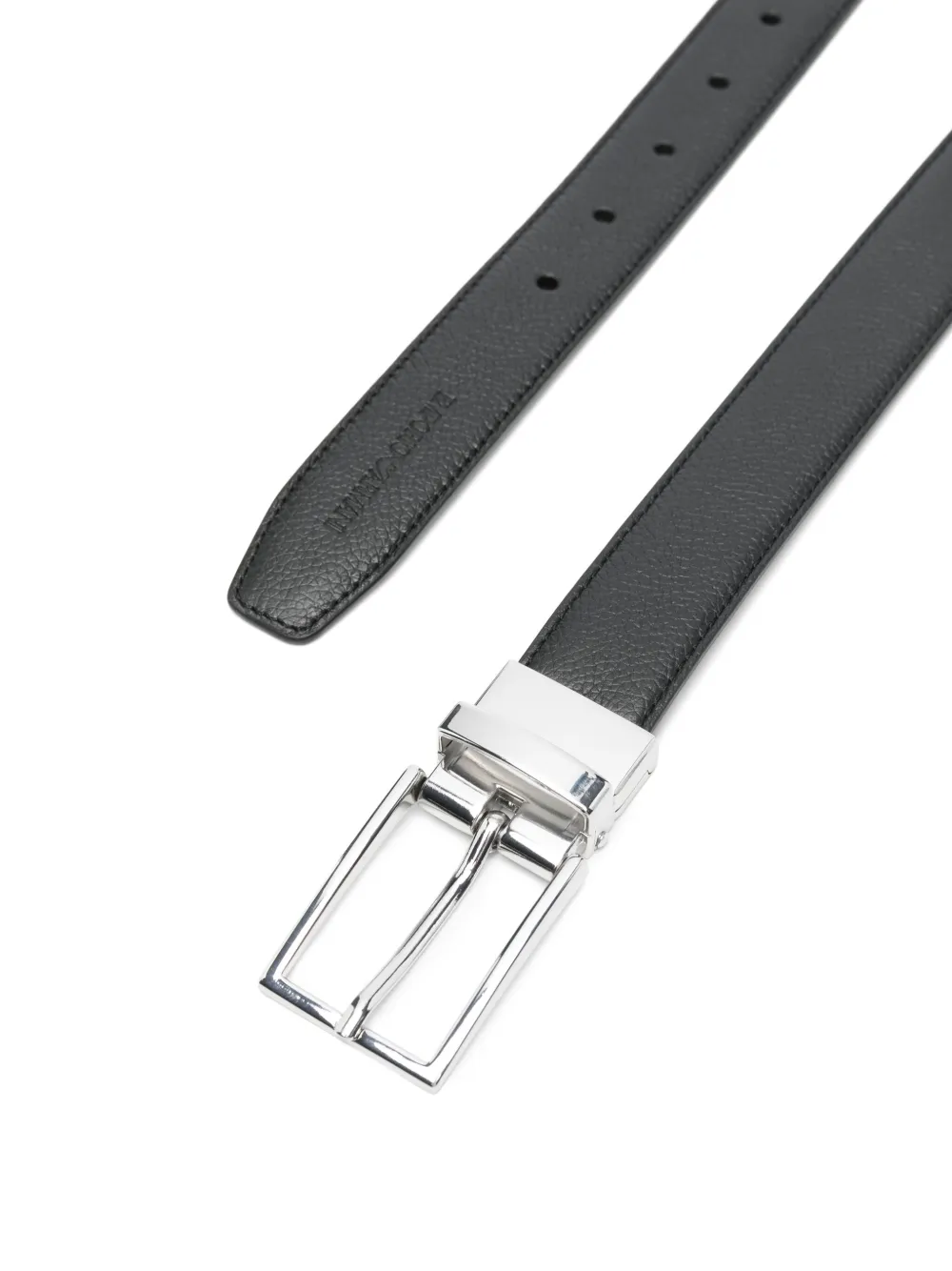 Emporio Armani Leren riem - Zwart