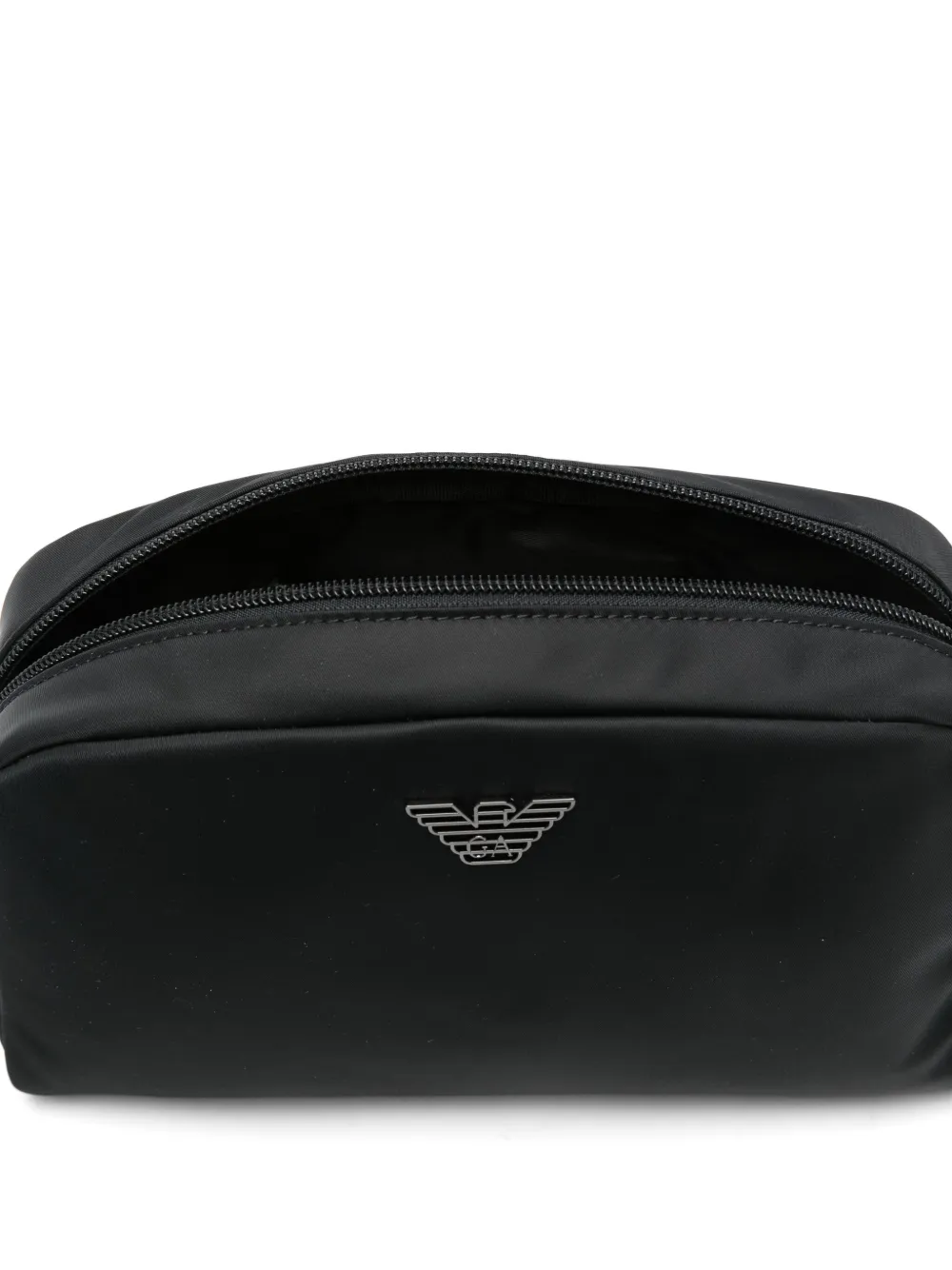Emporio Armani Toilettas met logoplakkaat Zwart