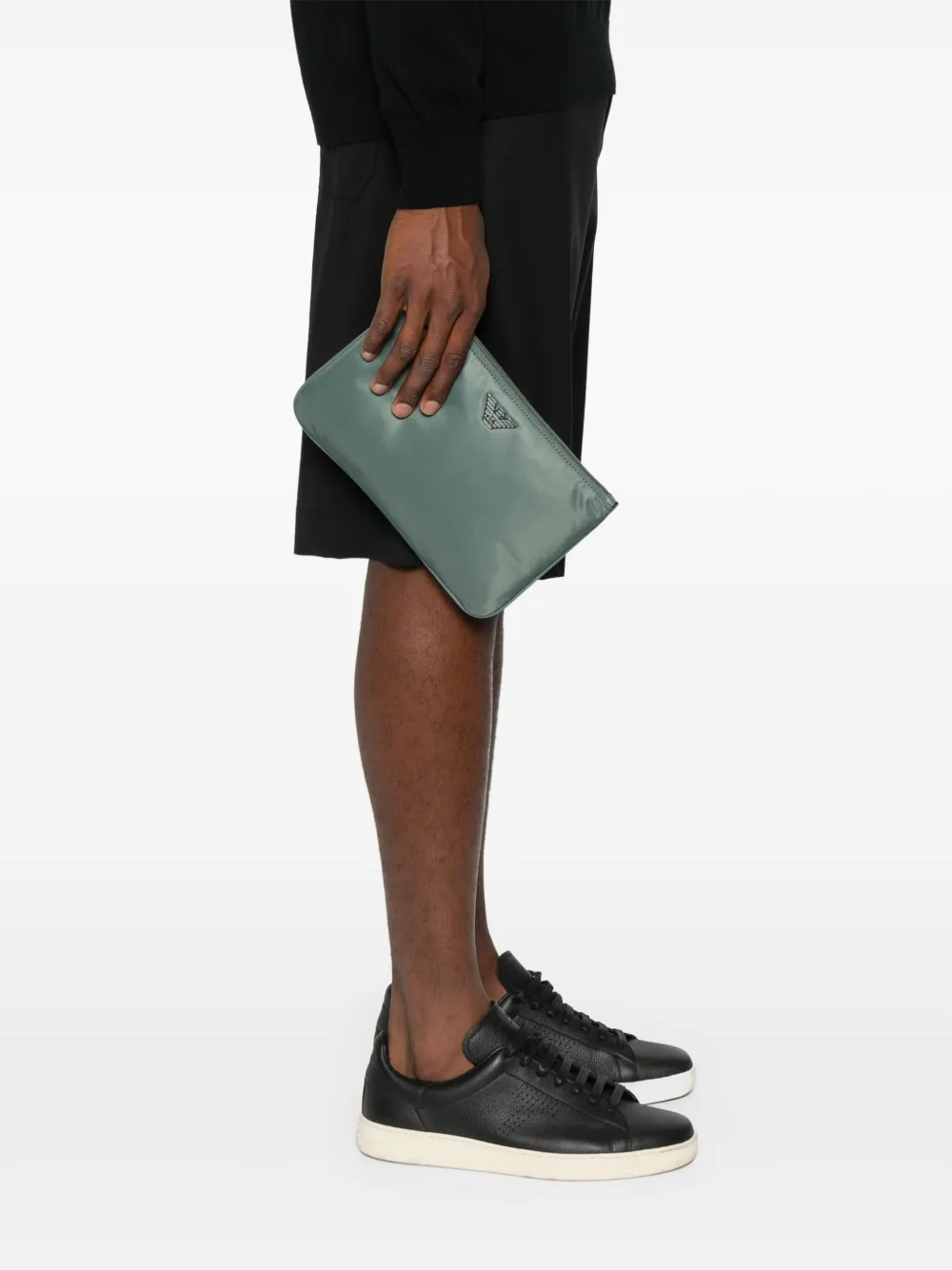 Emporio Armani Clutch met logoplakkaat - Groen