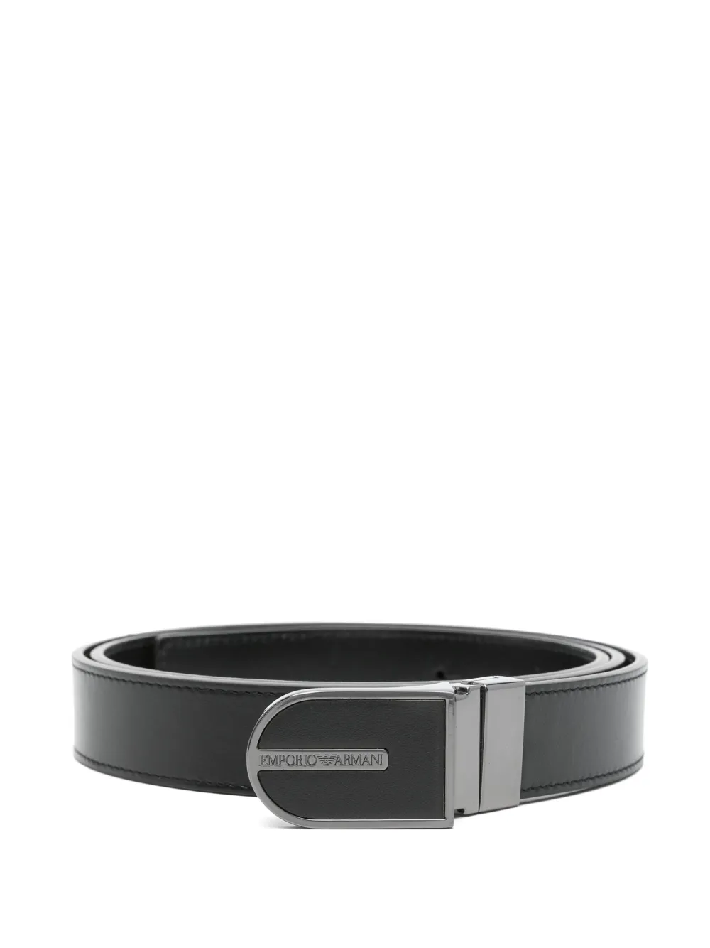 Emporio Armani Riem met gegraveerd logo Zwart