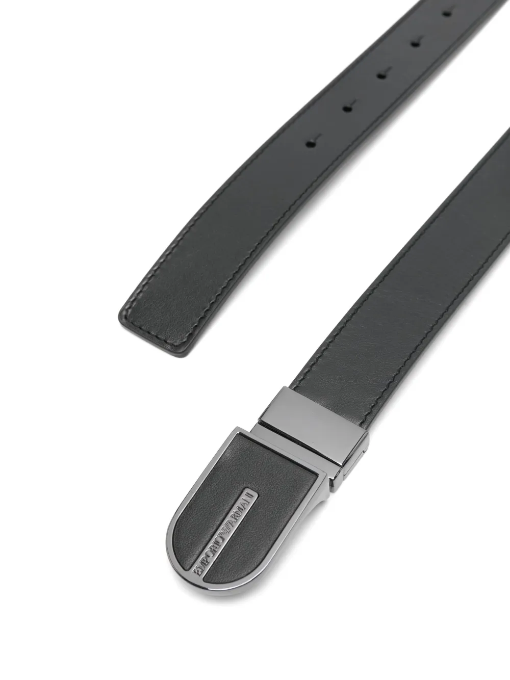 Emporio Armani Riem met gegraveerd logo - Zwart
