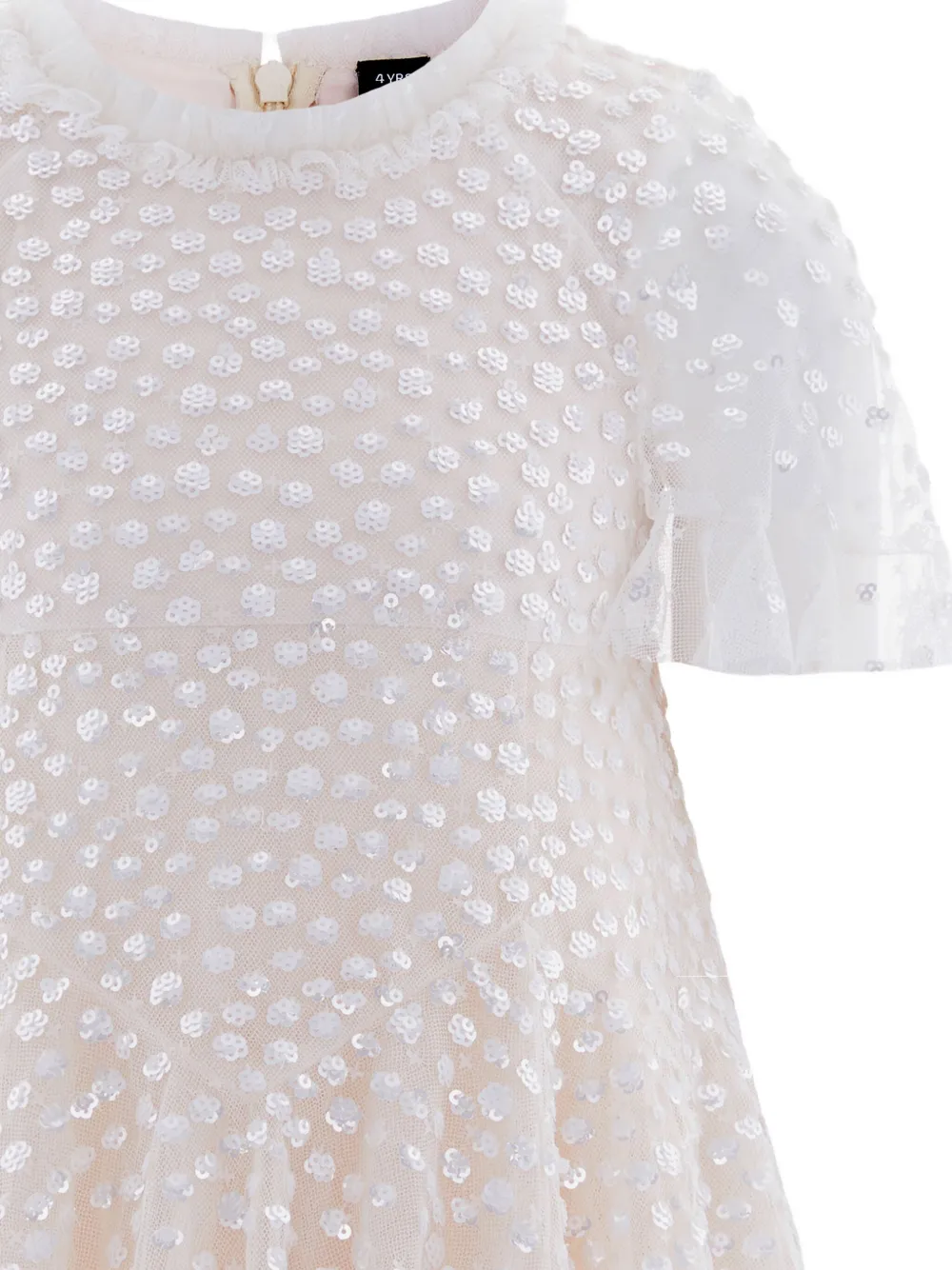 NEEDLE & THREAD KIDS Tulen jurk met pailletten Wit