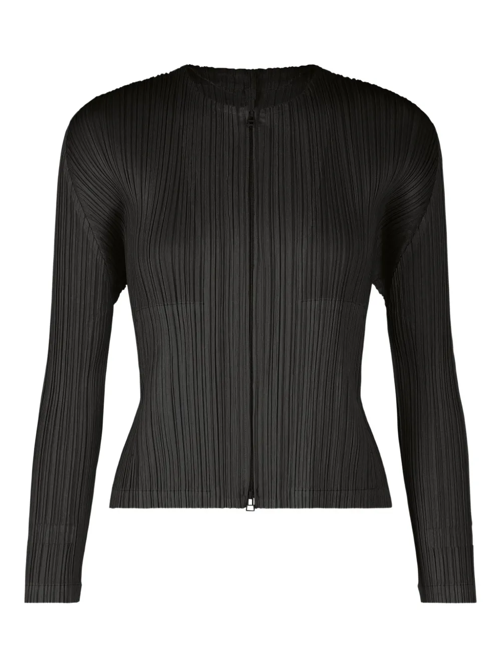 Pleats Please Issey Miyake pleated zip jacket | Black | Image 1