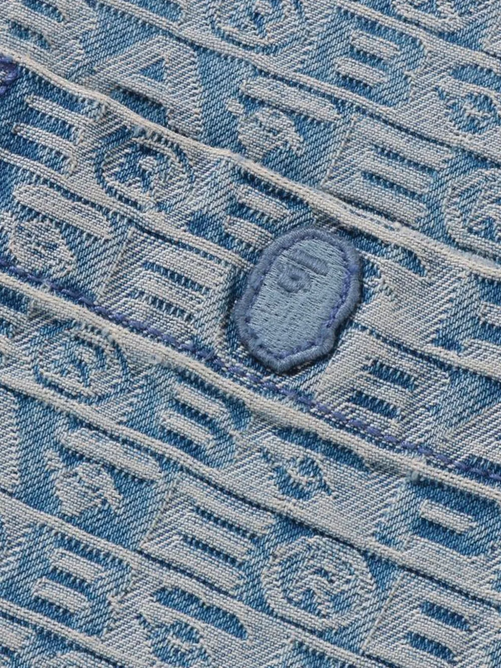A BATHING APE Overhemd met monogramprint Blauw