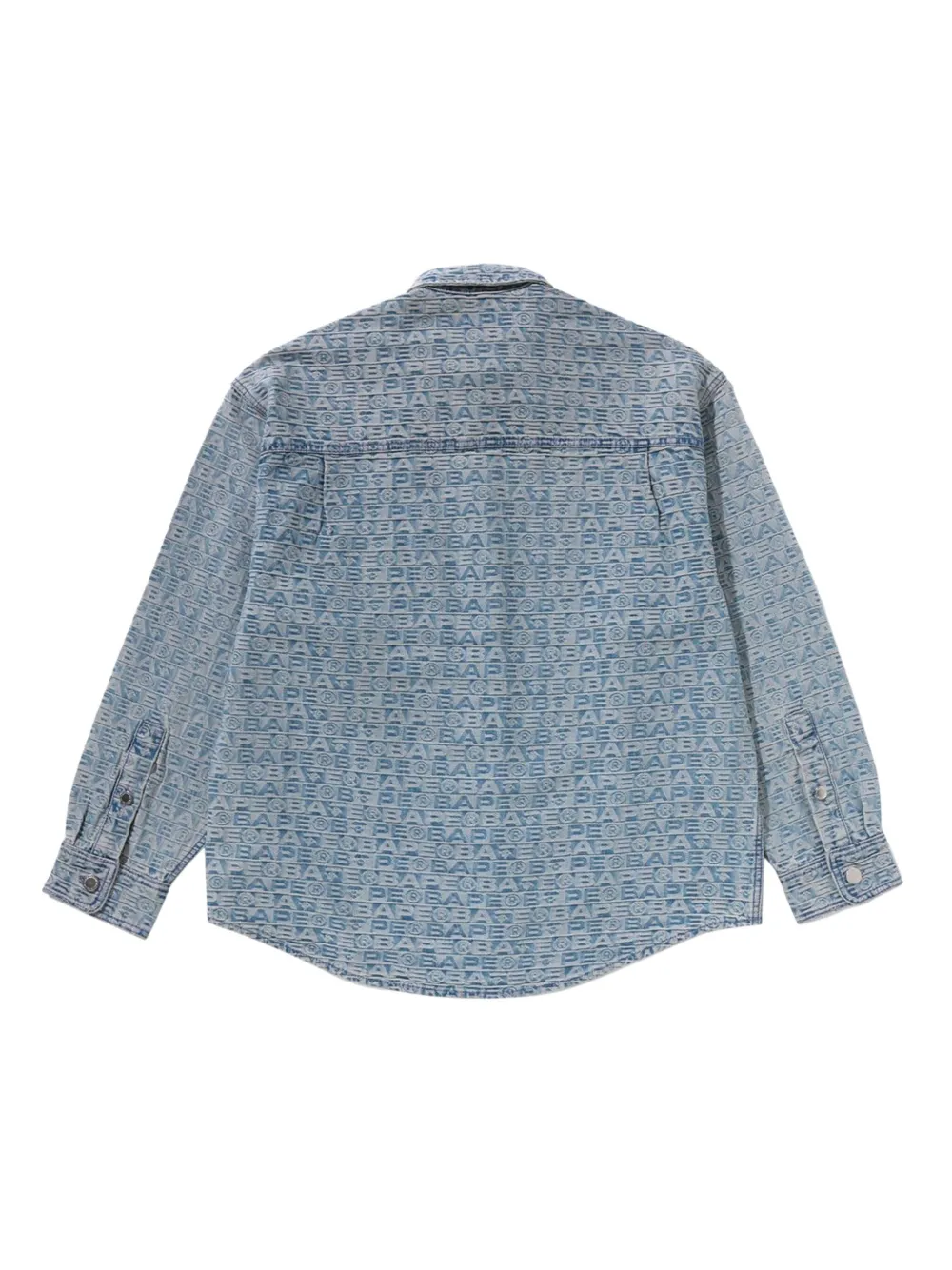 A BATHING APE Overhemd met monogramprint Blauw