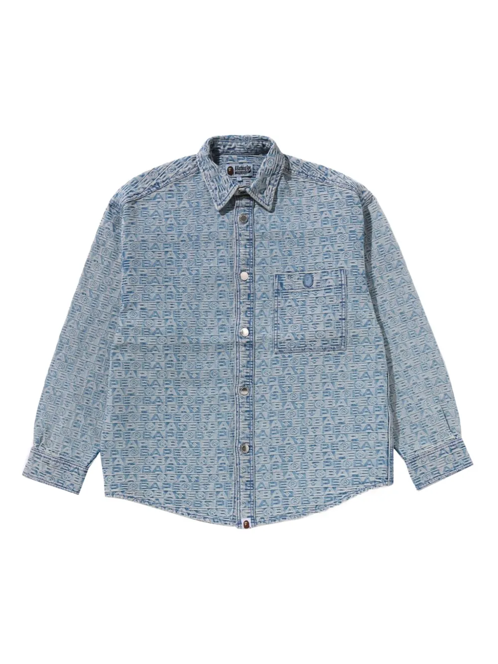 A BATHING APE® Camicia denim con stampa - Blu