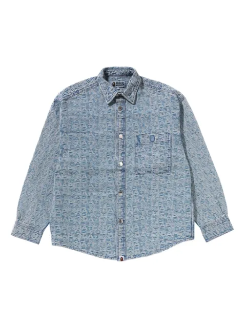 A BATHING APE® monogram-print denim shirt