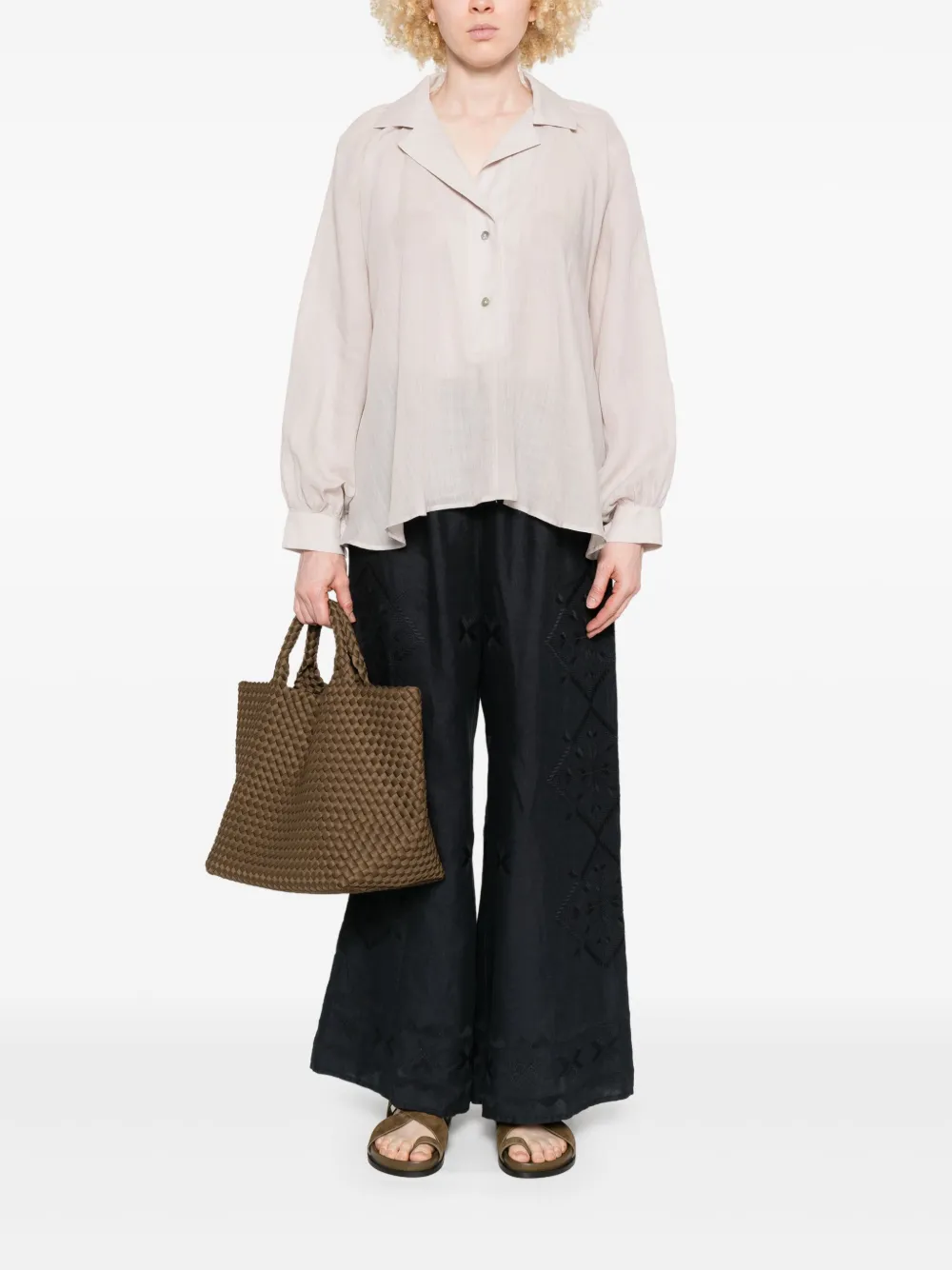 GREEK ARCHAIC KORI button-up blouse - Beige