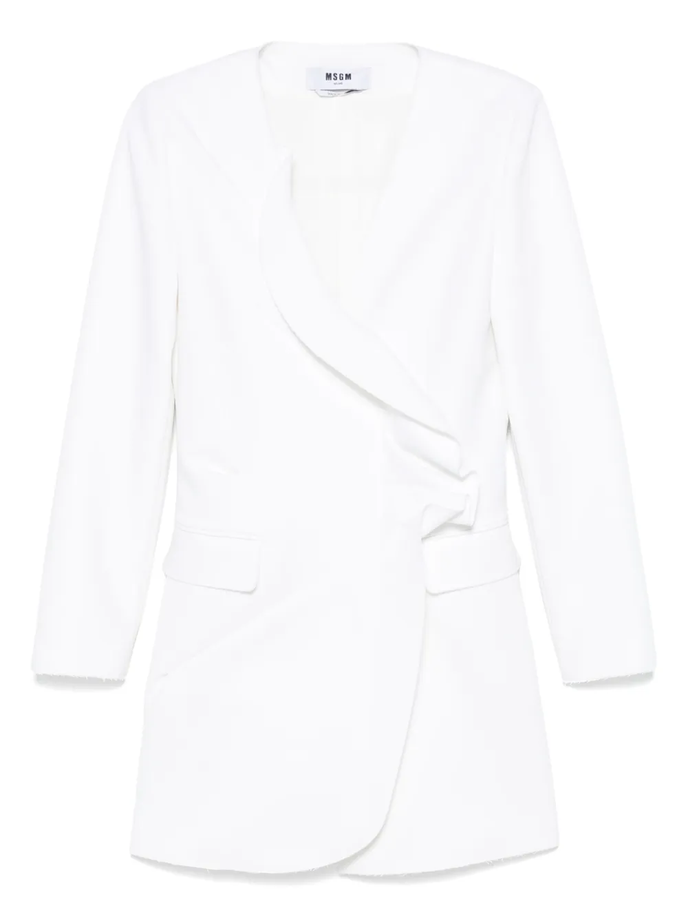MSGM ruffled tuxedo mini dress | White | Image 1