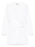 MSGM ruffled tuxedo mini dress - White