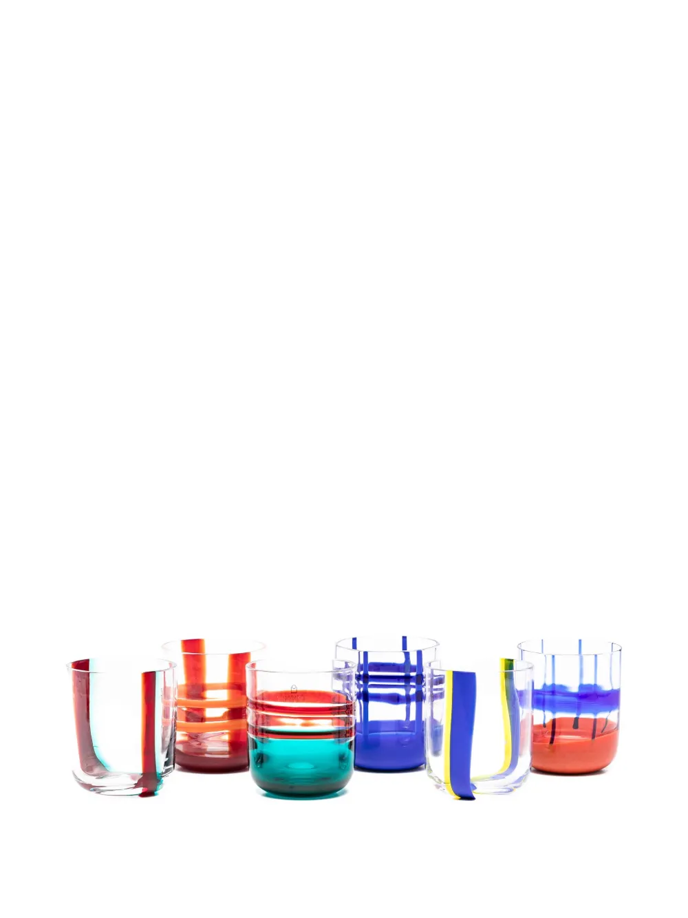 Ichendorf Milano striped glass tumblers (set of six) | Blue | Image 1
