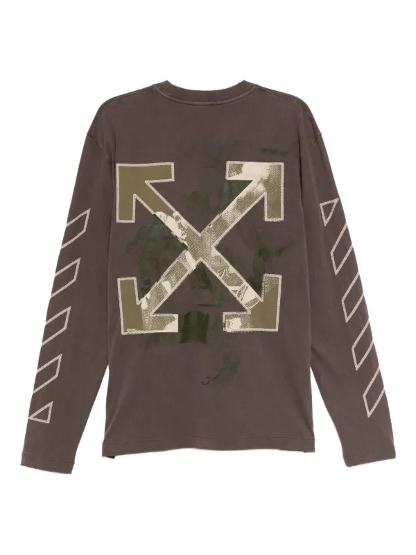 Off-White Arrows-motif long-sleeve T-shirt | Brown | FARFETCH