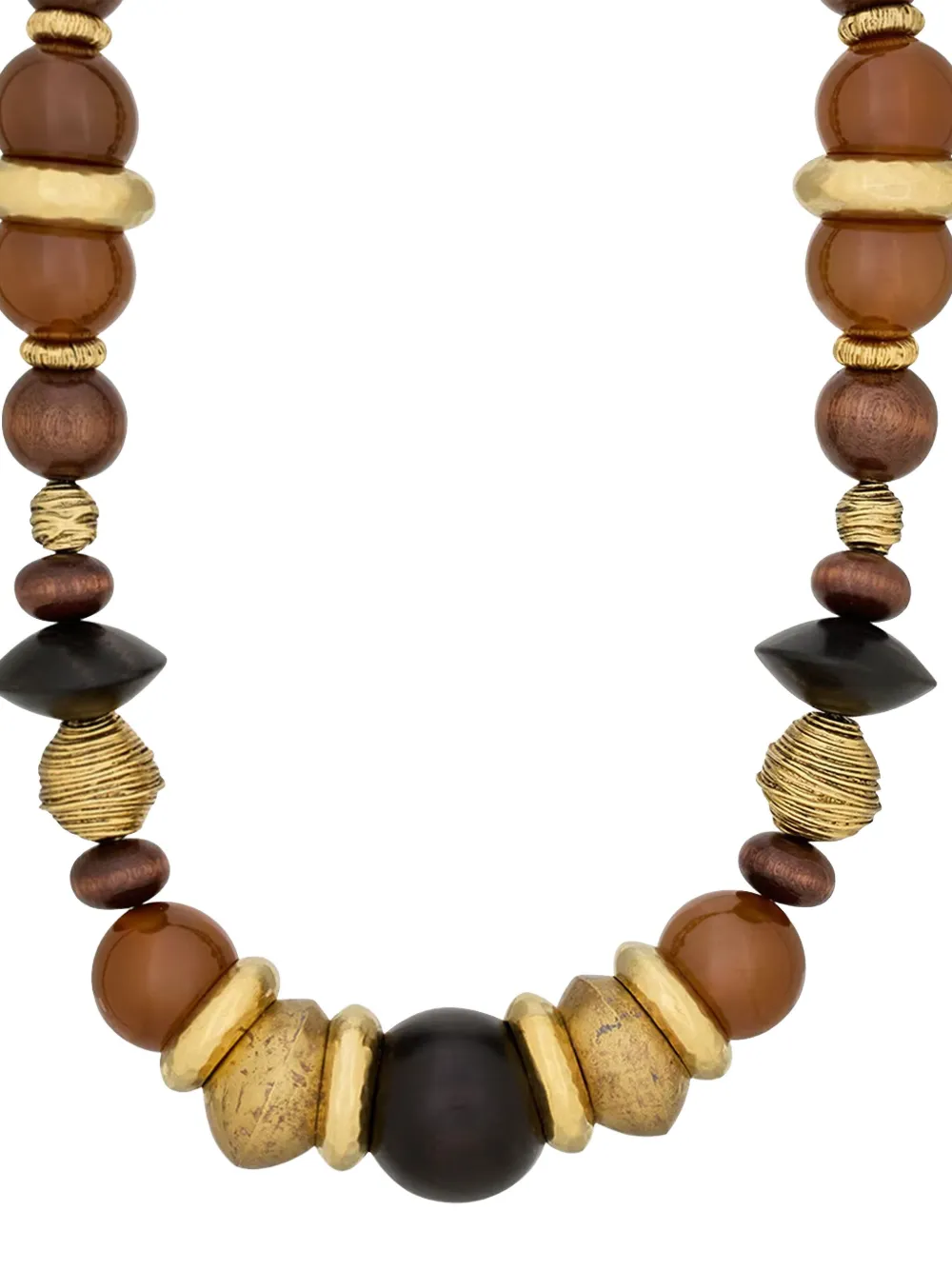 Saint Laurent beaded statement necklace - Bruin
