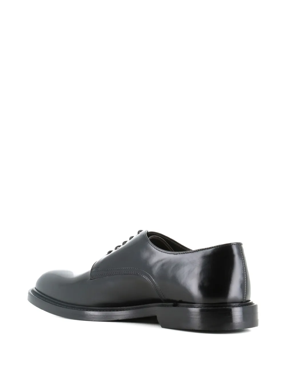 Green George leather derby shoes Black