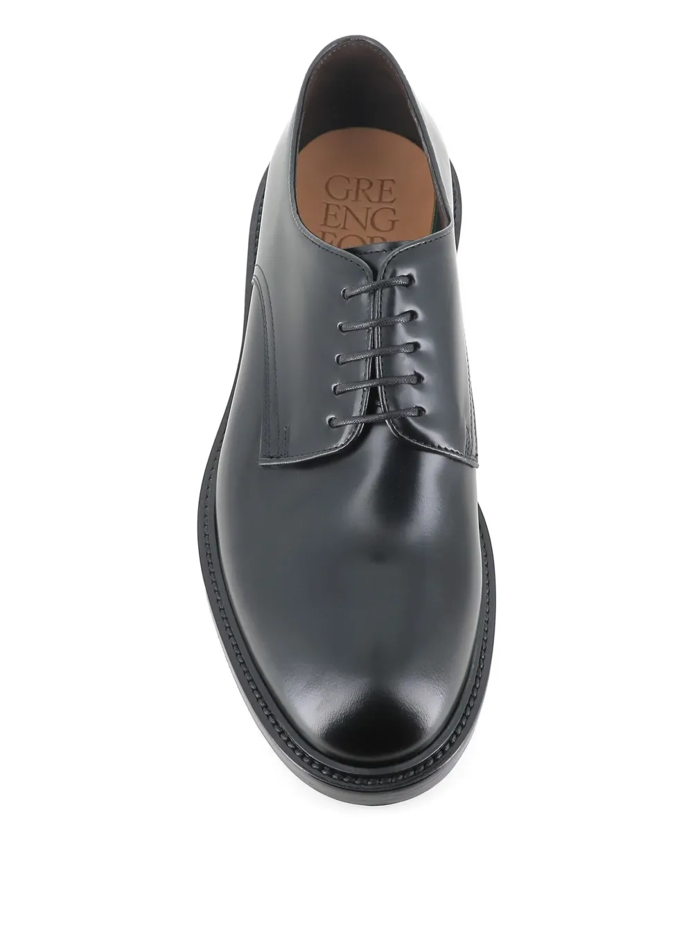 Green George leather derby shoes Black