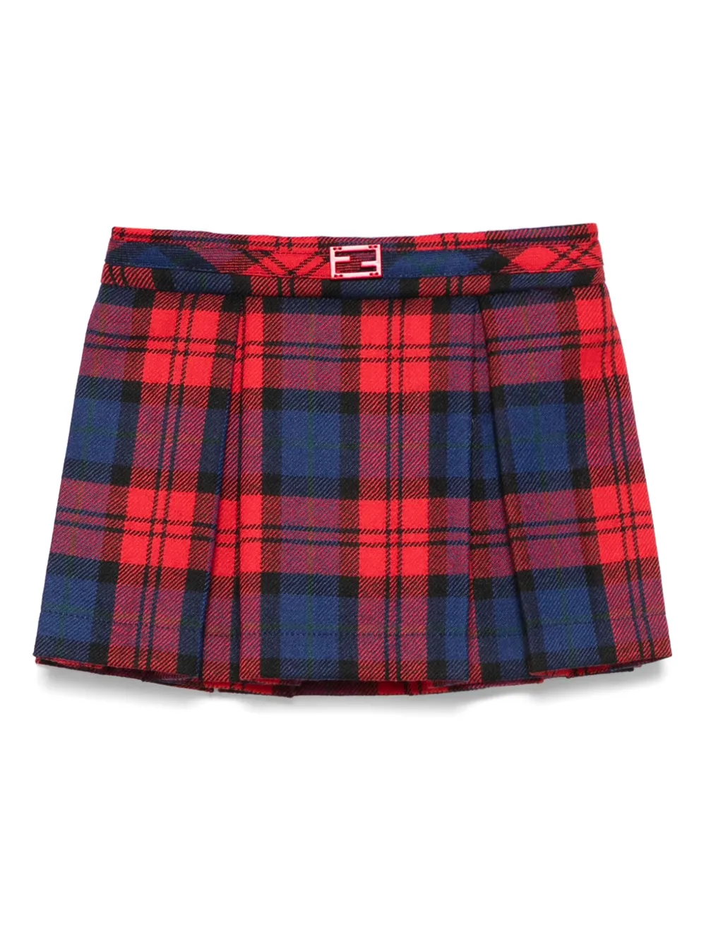 Fendi Kids Mini-rok met tartan ruit Rood