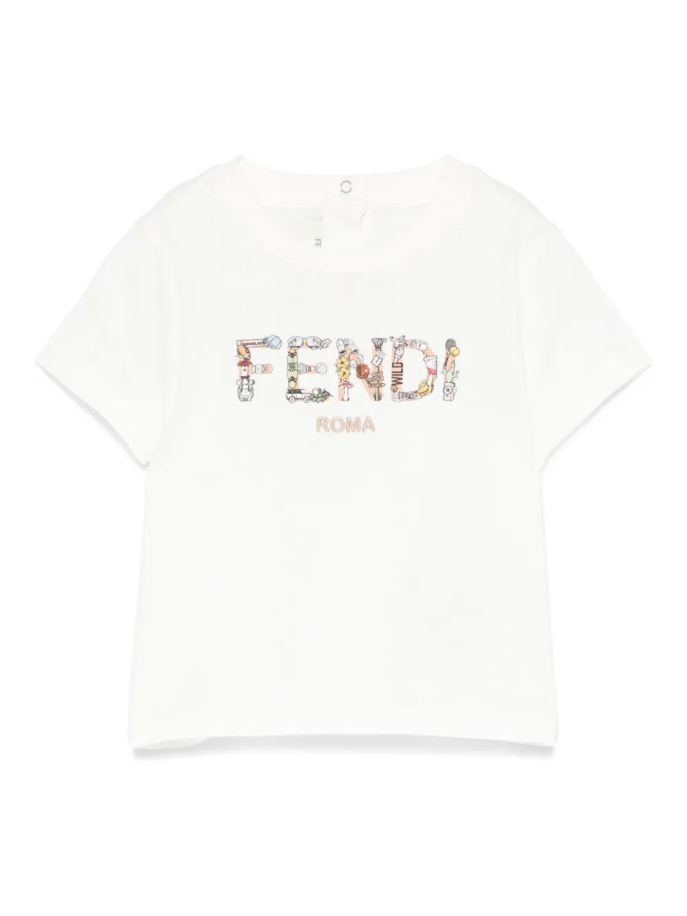 Fendi Kids T-shirt met logoprint Wit