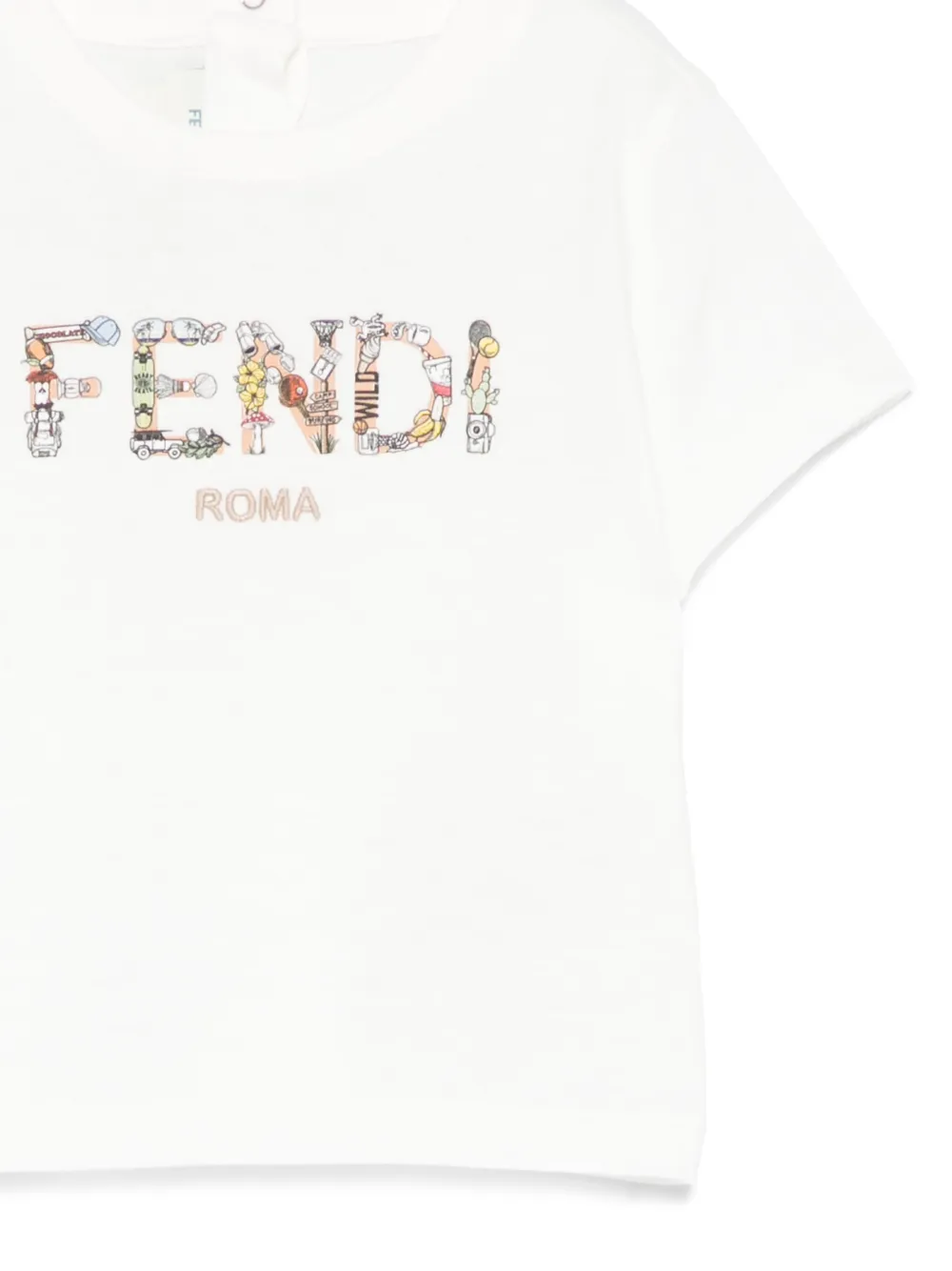 Fendi Kids T-shirt met logoprint Wit