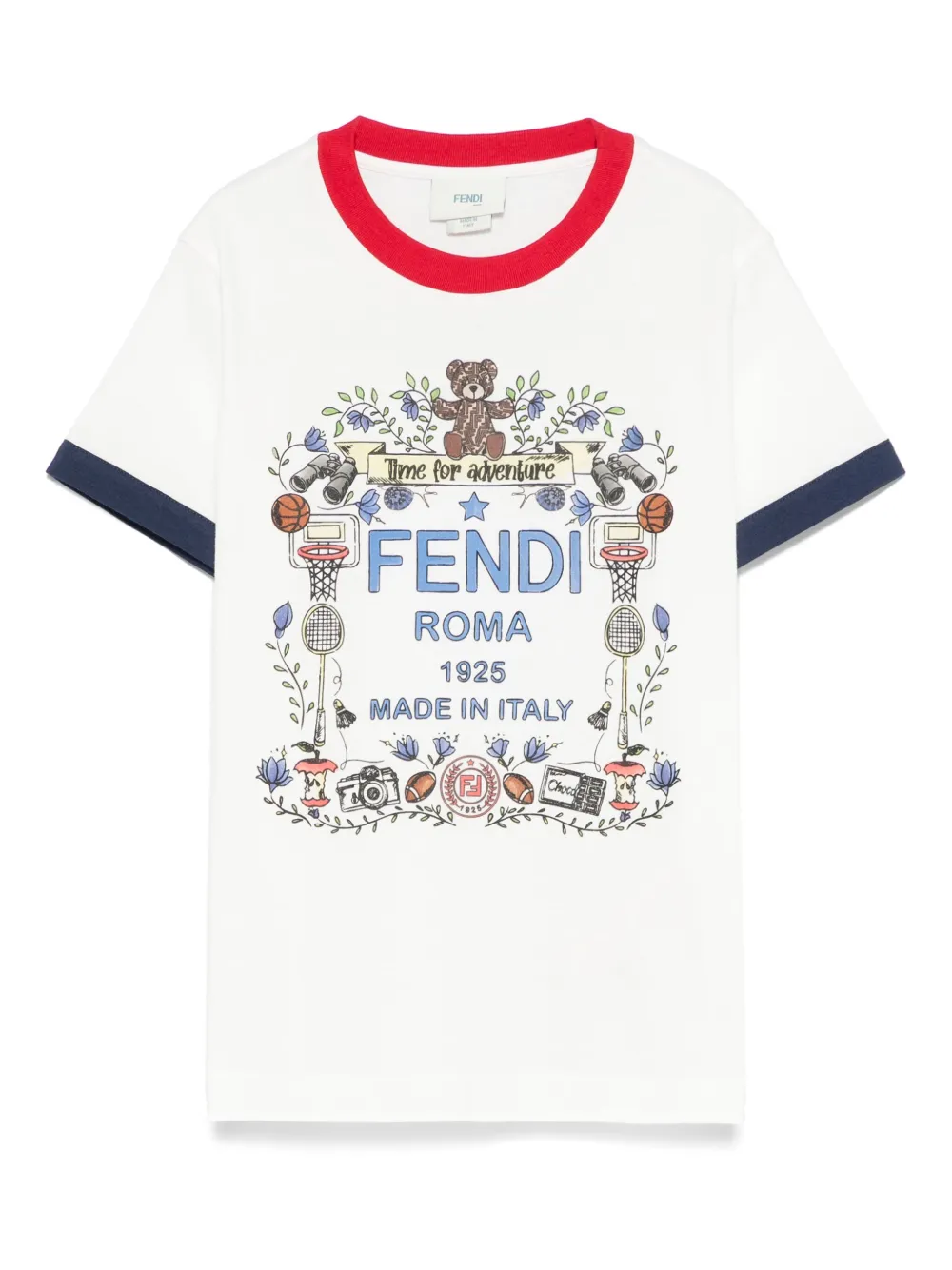 Fendi Kids T-shirt met grafische print Wit