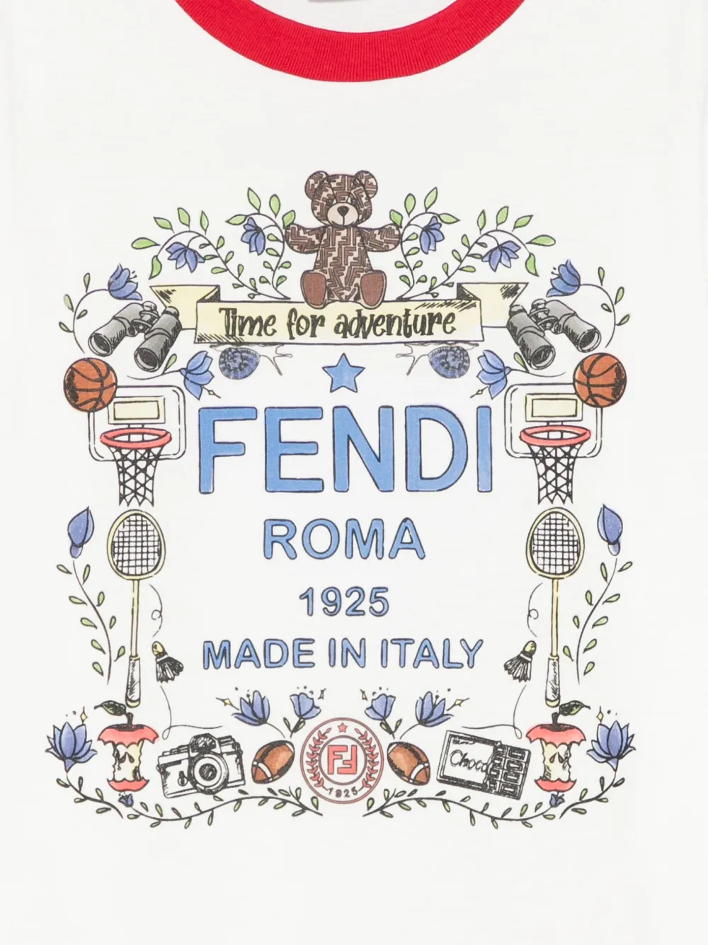 Fendi Kids T-shirt met grafische print Wit