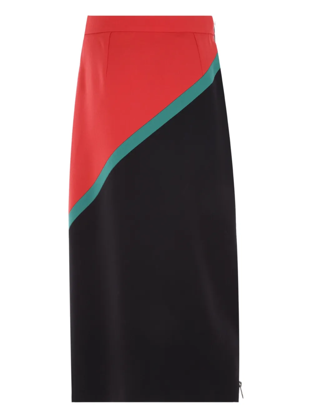 Gucci colour-block zip-detail skirt Zwart