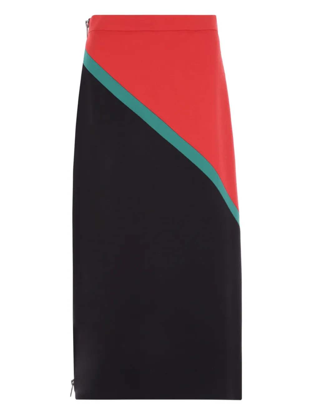 Gucci colour-block zip-detail skirt Zwart