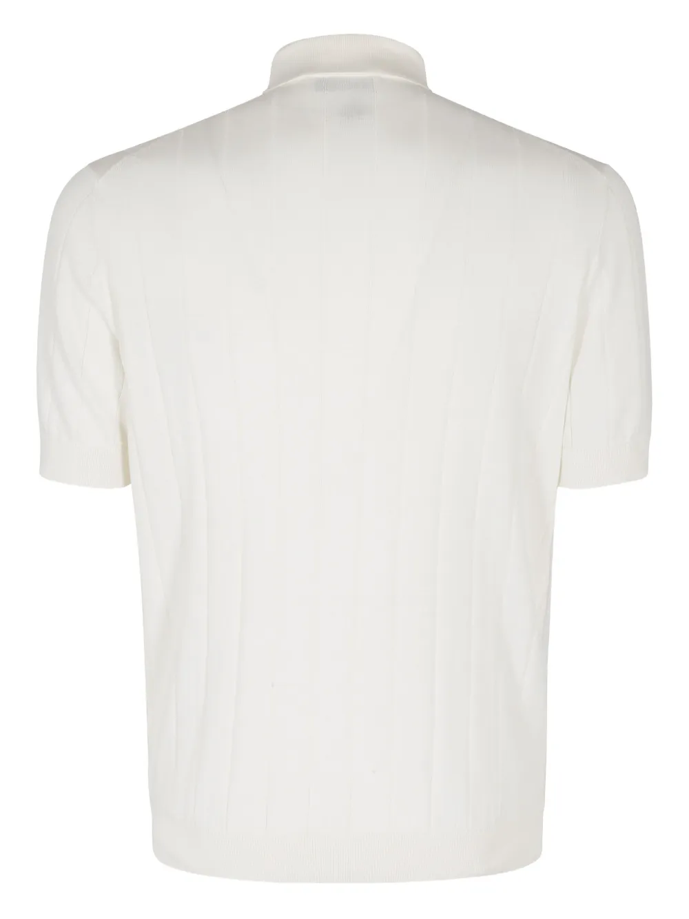 Filippo De Laurentiis wide-ribbed short-sleeve polo shirt - Wit