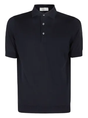 Givenchy polo シャツ Givenchy Men's Navy Blue Cotton Pique Short Sleeve Zip Polo Shirt