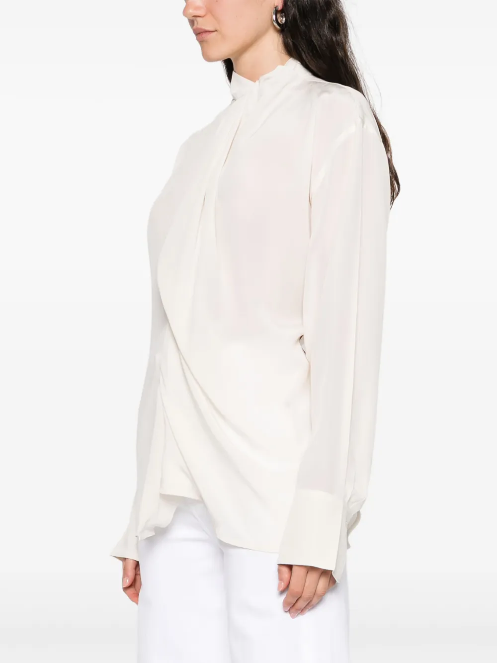 Victoria Beckham Zijden blouse Beige