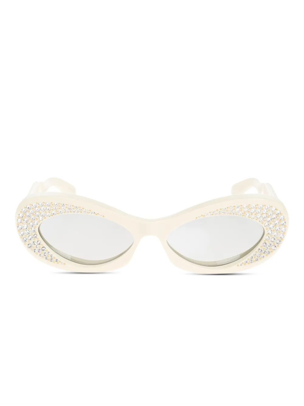 VALENTINO GARAVANI EYEWEAR Zonnebril met cat-eye montuur en stras Wit