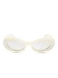 VALENTINO GARAVANI EYEWEAR rhinestone-embellished cat-eye sunglasses - White
