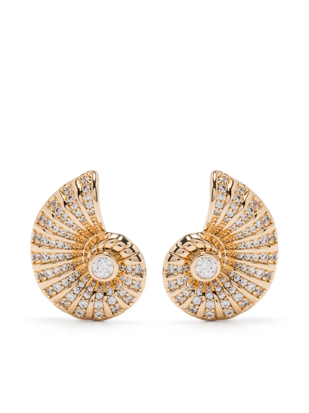 Self-Portrait boucles d'oreilles Crystal Shell | or | Image 1