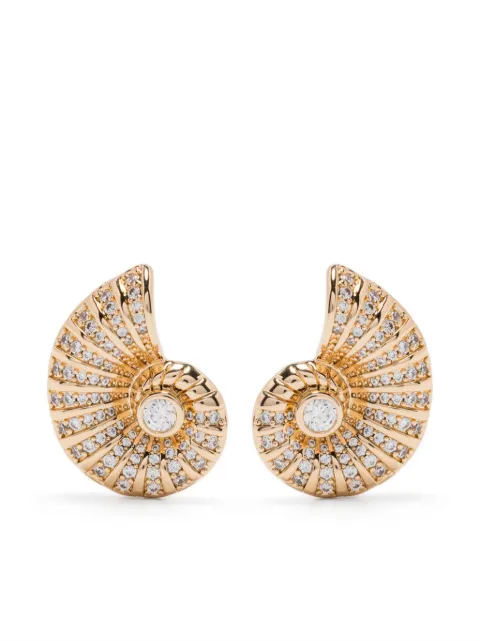 Self-Portrait Crystal Shell earrings