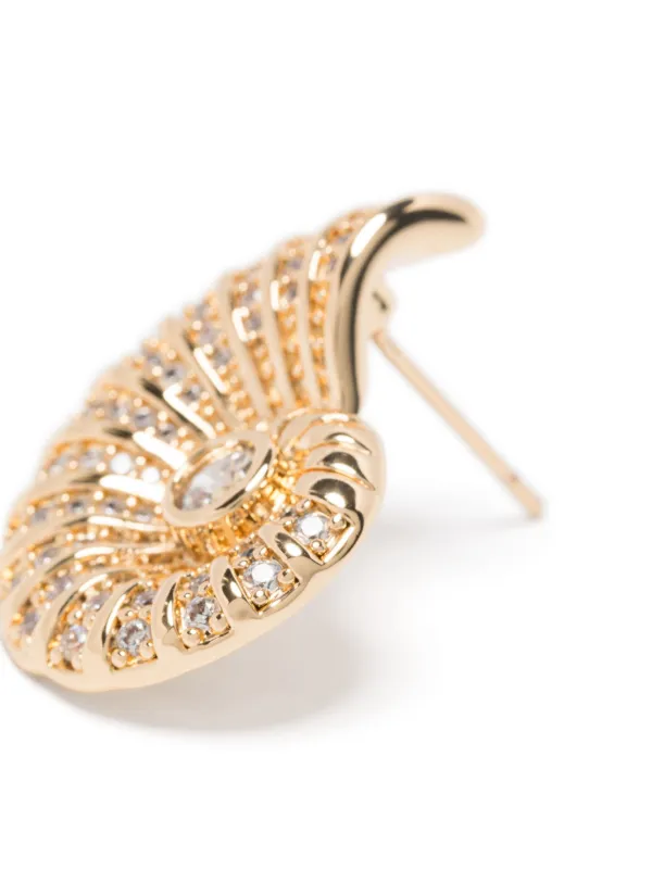 【関税込み】Crystal Shell Earrings - SELF PORTRAIT - Gold Pl Tiered Shell Earrings – self-portrait-US