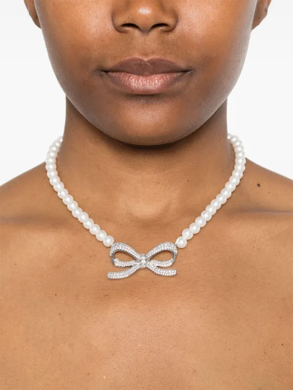 ネックレス・ペンダント SELF PORTRAIT PEARL BOW NECKLACE Pearl Bow Necklace – self-portrait-US