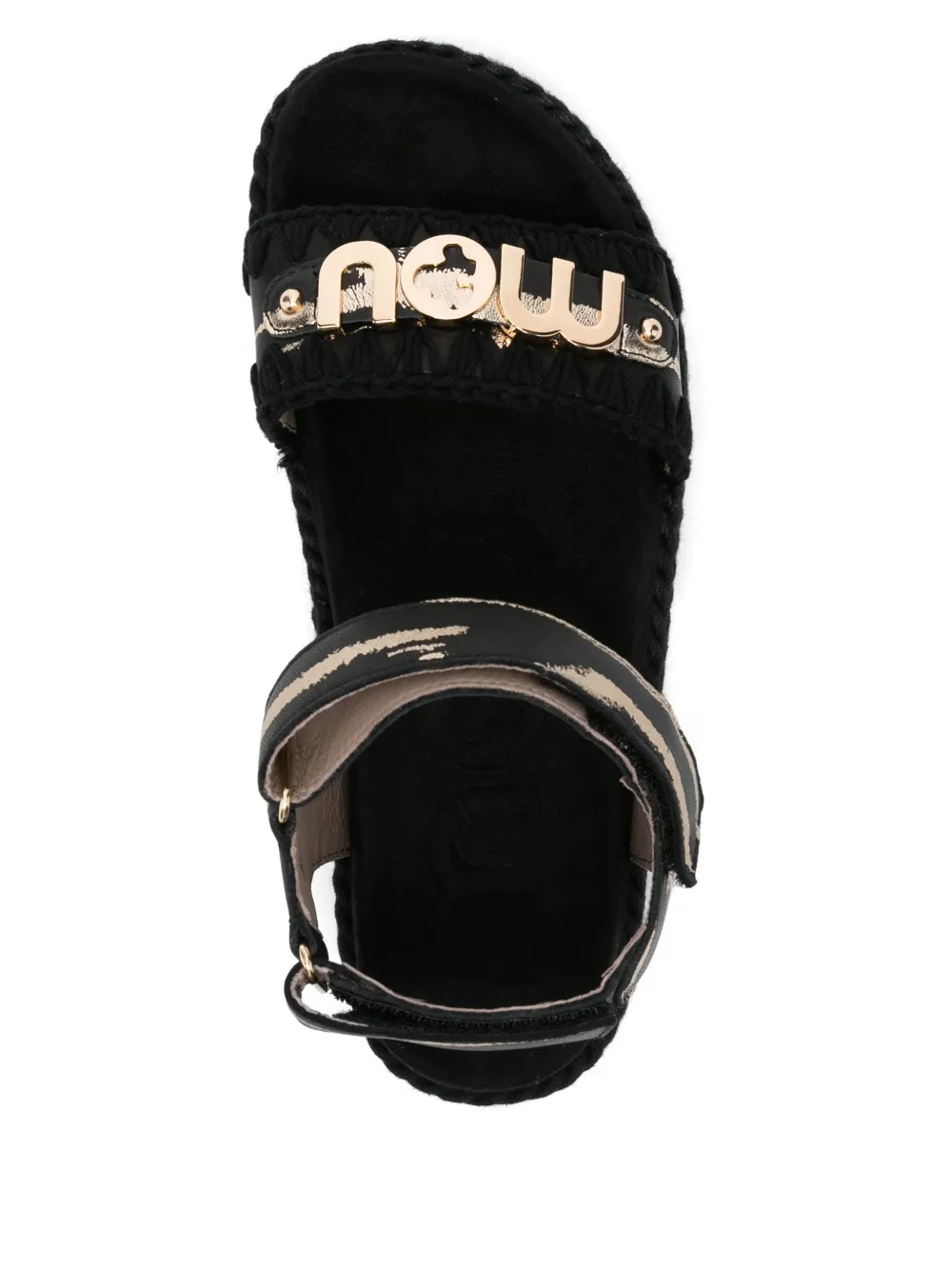 MOU LOGO-PLAQUE SUEDE SANDALS