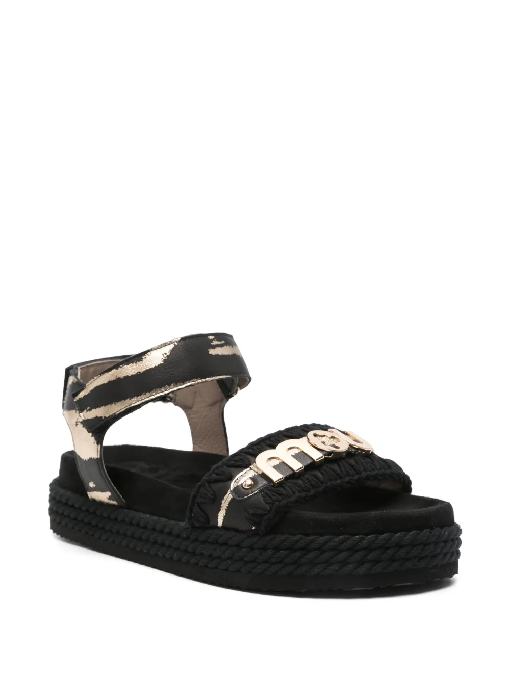 MOU LOGO-PLAQUE SUEDE SANDALS