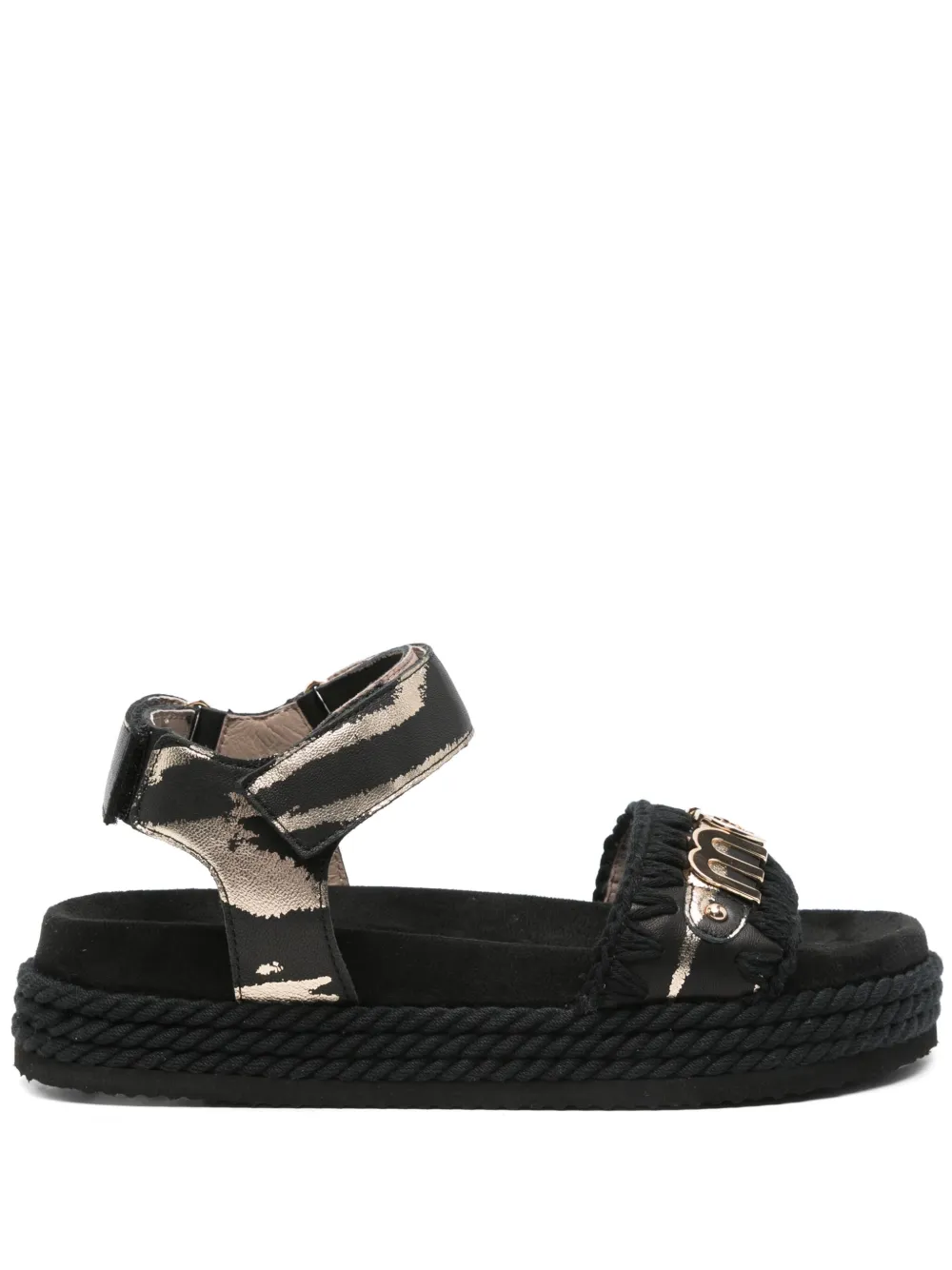 Mou Logo-plaque Suede Sandals