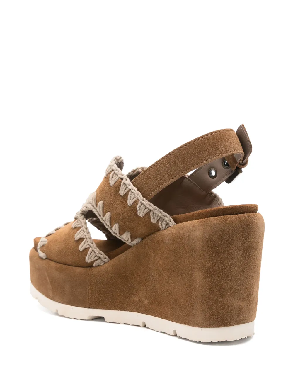 Mou 95mm whipstitch-detail sandals Brown