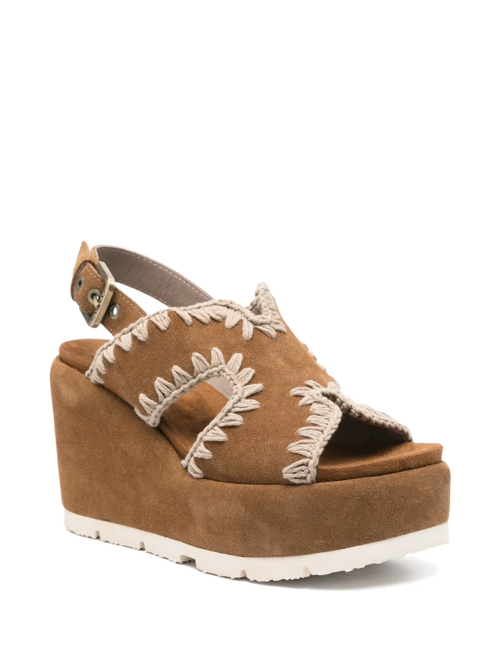 Mou 95mm whipstitch-detail sandals Brown