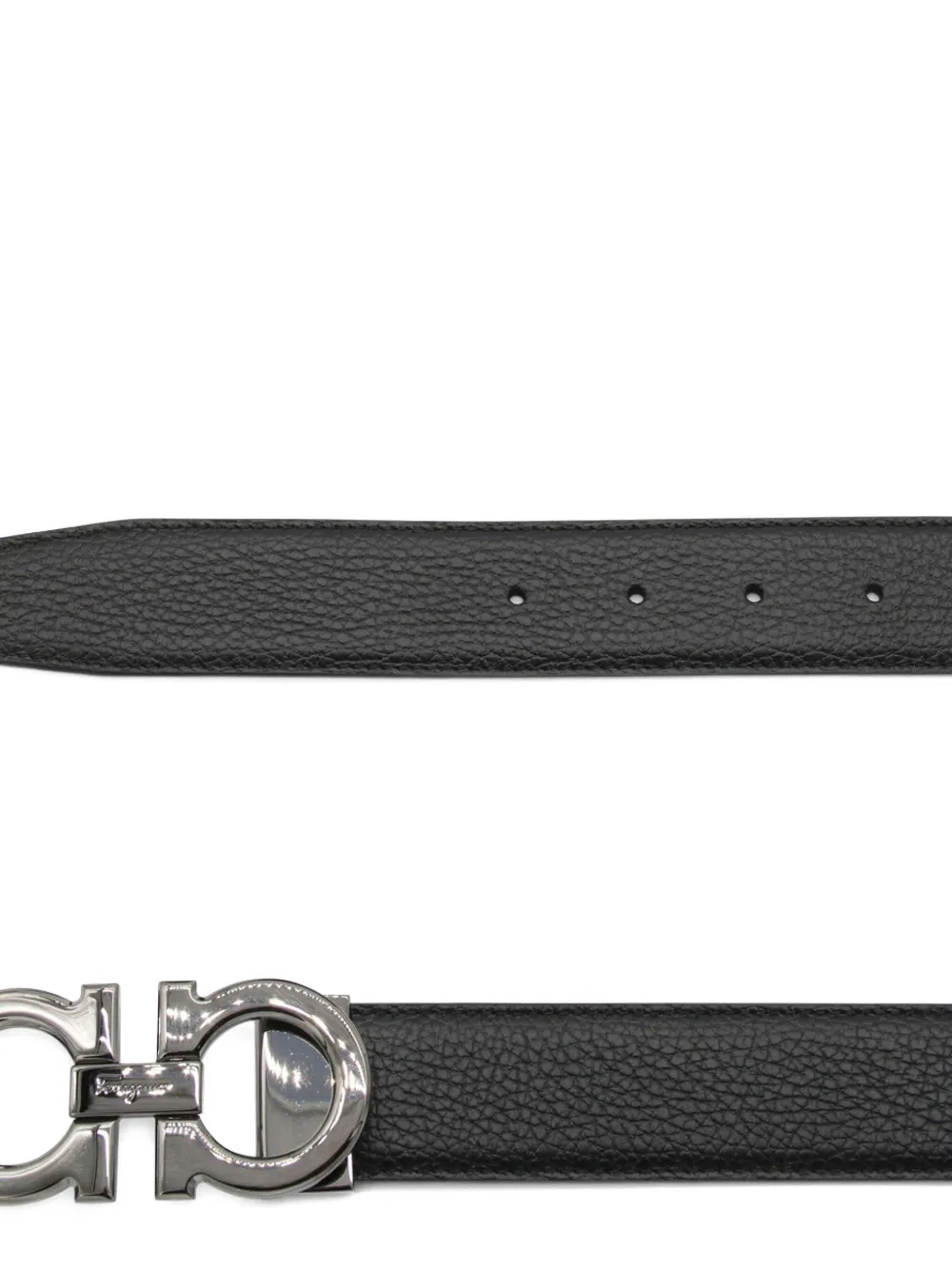 Ferragamo Gancini reversible leather belt - Zwart